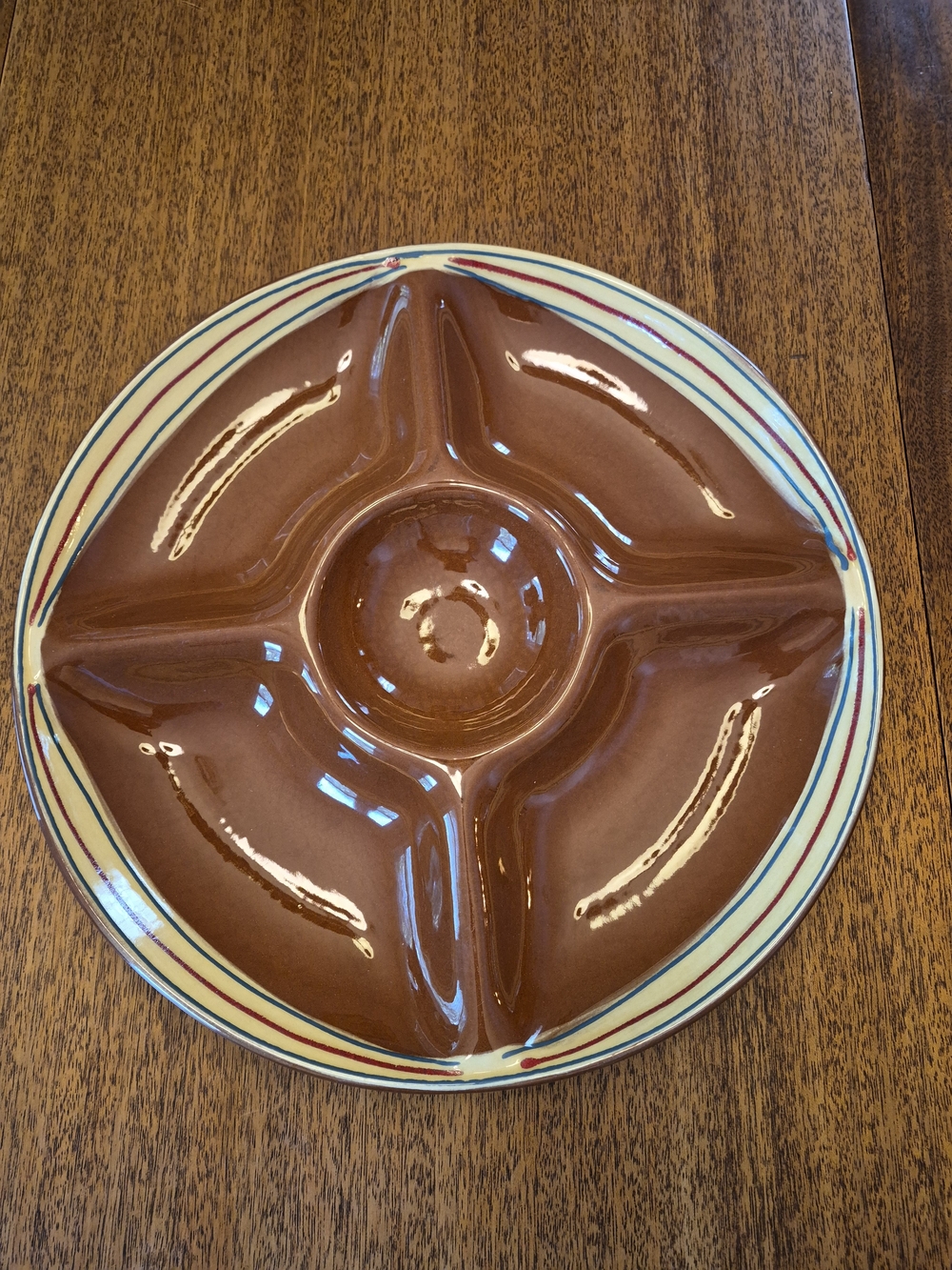 Val Do Sol Glazed Ceramic 5-Section Serving Platter Made In‎ Portugal